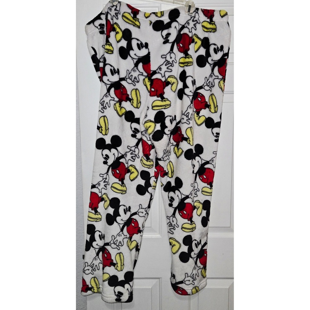 Disney Mickey Mouse Plush Pajama Pants Arctic White 3X Sleepwear - Picture 3 of 4